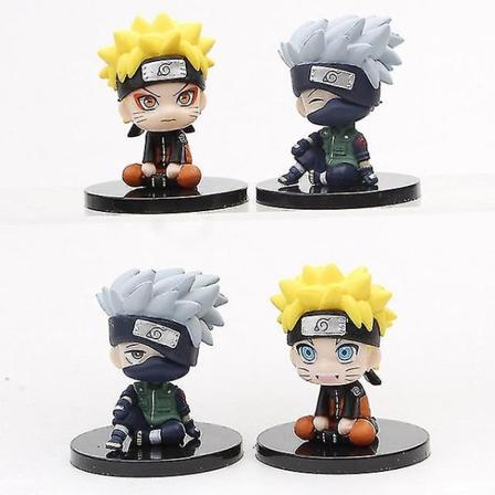 4 st/set Anime Naruto Figur 6cm Uzumaki Naruto Uchiha Sasuke Itachi Kakashi Söta Leksaker Q Figurals Bil Dekoration Modell