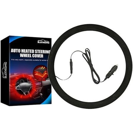 Oppvarmet ratt Vinterhåndvarmer Universelt bilrattoppvarmer Svart...