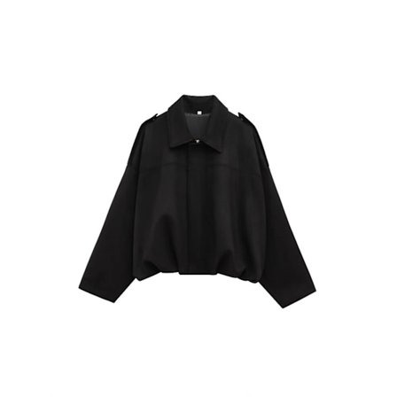 Faux Suede Jakke Dame, Oversized Cropped Motorcykeljakke med Lynlås, Casual Streetwear Overtøj til Dagligdags Efterårs- og Vintermode