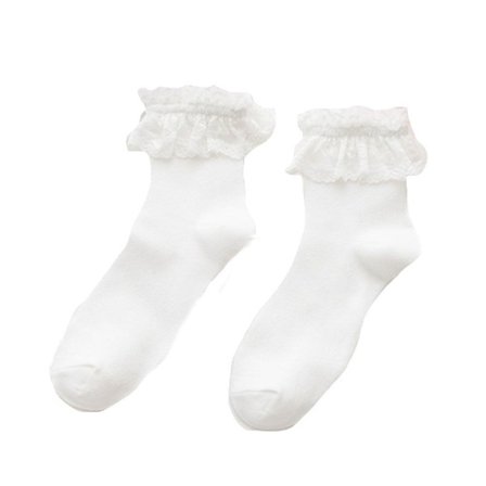 Blonde Kortsokker Prinsessesokker HVIT