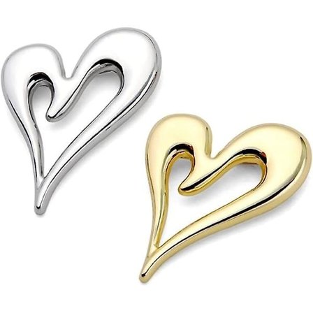 Broscher Hjärtbrosch i guld (guld + silver)