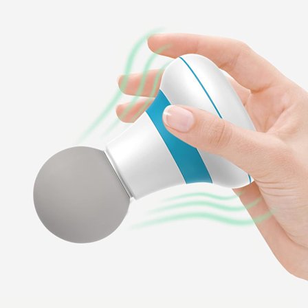 Kraftful håndholdt massager (hvid) stav med 6 magiske vibrationer, ZQKLA
