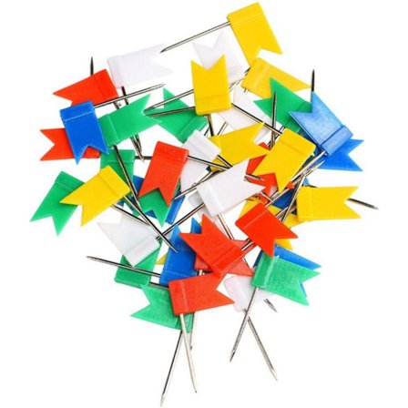 100 stk. flagpin, trykflag, flag trykpin, flag trykpin, markering