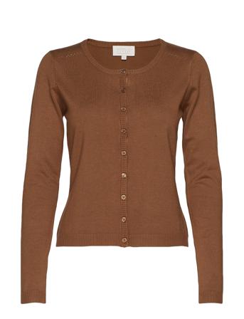 New Laura Cardigan Stickad Tröja Cardigan Brun Minus