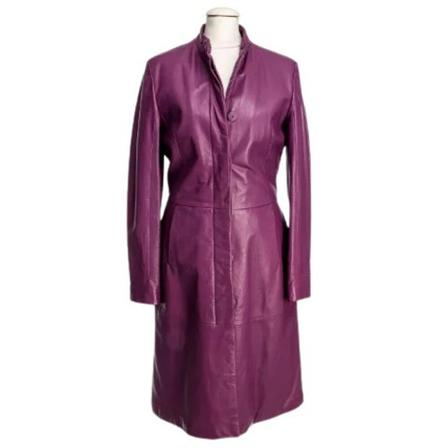 Versace Pre-owned Pre-owned Læder overtj Lilla, Dame Vintage Frakker
