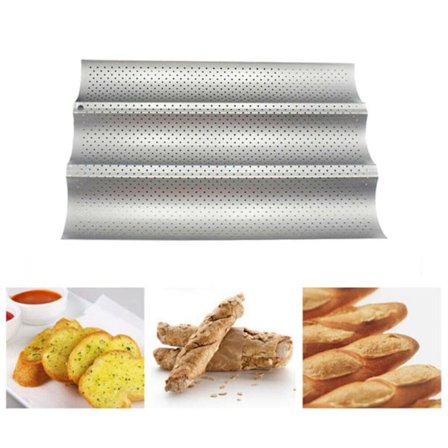Baguette bakebrett Baguettepanne med non-stick belegg - 3 spor rustfritt stål