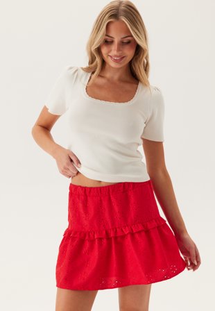 Pieces - Pcjuline Ss Rev Knit Tee - Kläder - - Bubbleroom