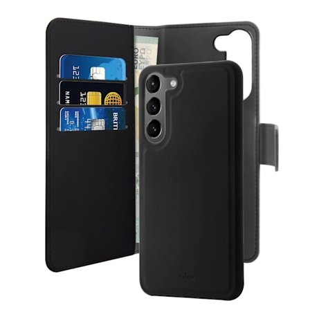 Samsung Galaxy S24 Plus - Puro Ekoläder 2-i-1 Löstagbart Plånboksfodral Svart