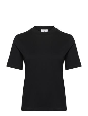 Mock Neck Tee Tops T-shirts & Tops Short-sleeved Black Filippa K