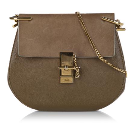 Chloé Pre-owned, Small Drew Leather Crossbody Bag Bruin, Dames, Maat:ONE Size