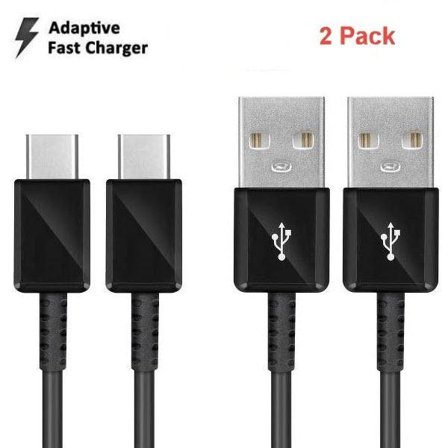 2 st Samsung Galaxy S10, S20 Original USB-C-kabel Svart