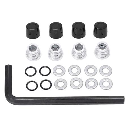 4-pack Hjulnavs skruvmuttrar Set Aluminiumlegering Avtagbar Typ Fjärrstyrd Biltillbehör för 1/10 RC Bil med 1.9 tum Hjulnav Svart