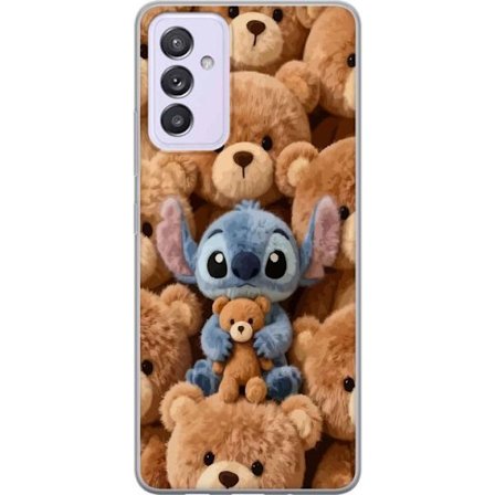 Kompatibelt Mobildeksel til Samsung Galaxy A82 5G Stitch omgitt av brune teddybjørner med en liten teddybjørn i fanget i en søt og koselig kawaii-desi