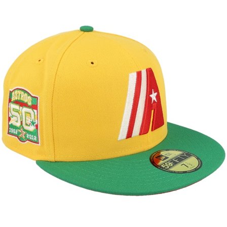 New Era - MLB Gul fitted Caps - Houston Astros Infinity Mega 59FIFTY 50 Years Gold/Green/Red Fitted @ Hatstore