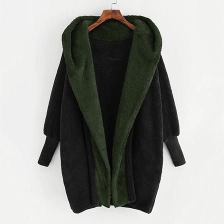 Huvtröjor Med Öppen Front För Kvinnor Fuzzy Fleece-överrockar