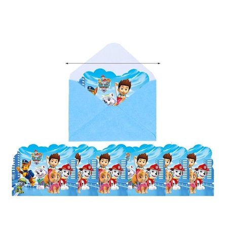 6 st Paw Patrol Inbjudningskort för Pojkar Kalas Tillbehör Födelsedagsdekorationer