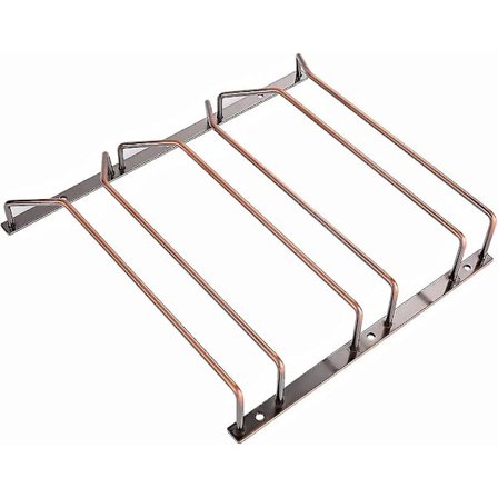 27,5 cm brons vinglasställ under skåp, guld vinglas hållare under hylla, stjälkställ, vinglas förvaringshängare, 3 rader