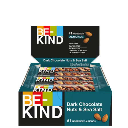 Proteinbars Be-kind 12 x BeKind Core Bar 40 g Dark Chocolate Nuts & Sea Salt, Dark Chocolate Nuts&Sea Salt - Bodyman.dk