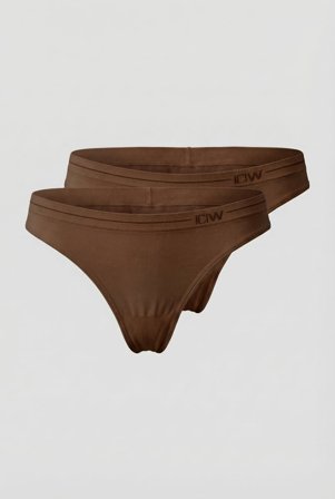 ICANIWILL - Everyday Seamless Thong 2-pack Cinnamon - Dames - sportkleding van ICIW