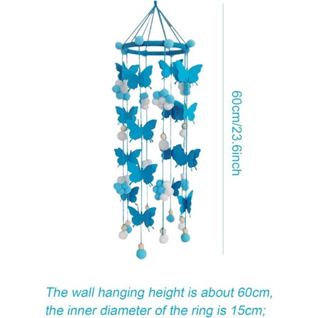 Seinävaate puhelin perhonen pehmo riipus söpö perhonen tuulikellot katto puhelin riipus vauvan huoneen koristeet vastasyntyneen lelut (1 pakkaus, 