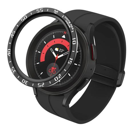 Kellon rungon sisäosa ruostumatonta terästä Samsung Galaxy Watch 5 Pro Musta + Valkoinen
