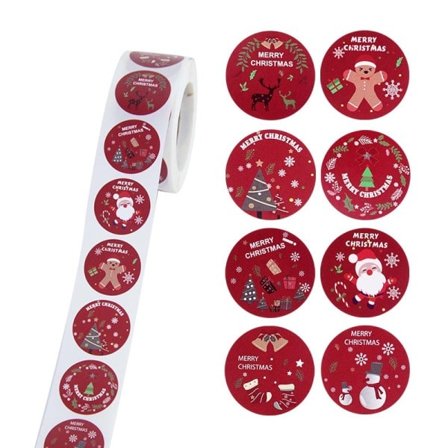 Glædelig jul Klistermærker 500 Stykk 2,5 cm Jule Gave Dekorative Klistermærker Tag