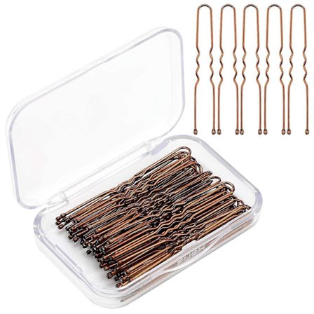 50 stk. Hårnåle Sæt U-formede Hårklemmer Sikkert Hold Hårnåle Hårklemmer til Kvinder Piger og Frisørsalon (Brun)