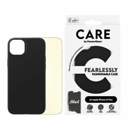 CARE by PanzerGlass Fearlessly Fashionable Fodral för iPhone 15 Plus - Svart