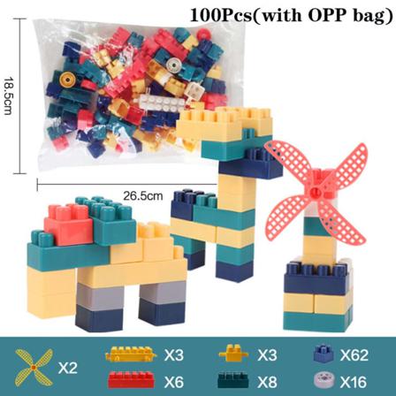 Tegelstenar Bulk Byggklossar 100 Stk (med Opp Bag) 100 Stk (med