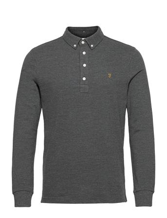 Ricky Long Sleeved Polo Shirt Grey Farah