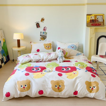 Sängklädesset i Ren Bomull, 4-Delar, 150x200cm