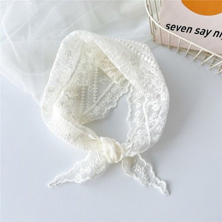 Spets Hår Scarf Huvudduk VIT