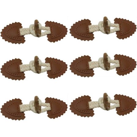 6 par læder duffelcoat spænde tøj toggle knapper til strikning frakke jakke vindjakker DIY tøj håndværk tilbehør