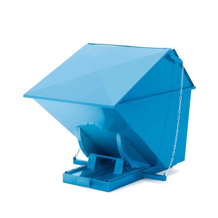 Kippcontainer PILE mit Deckel, 900 Liter, blau
