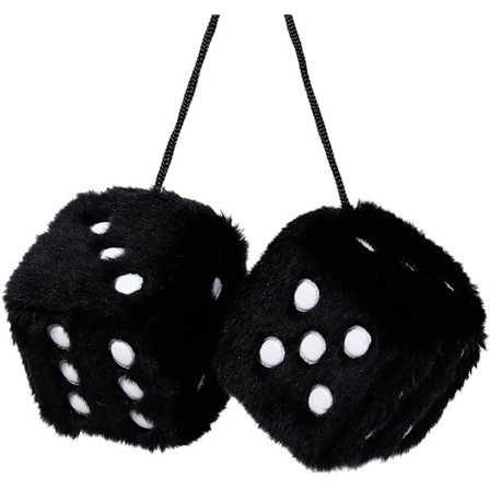 Par 2,75" Sumuiset Nopat Nahkapisteillä Retro Auton Taustapeilin Riippuvat Lisävarusteet Auton Koristeluun (Musta)_qcx