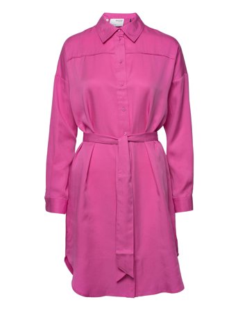 Slfmerisa-Tonia Ls Short Shirt Dress B Pink Selected