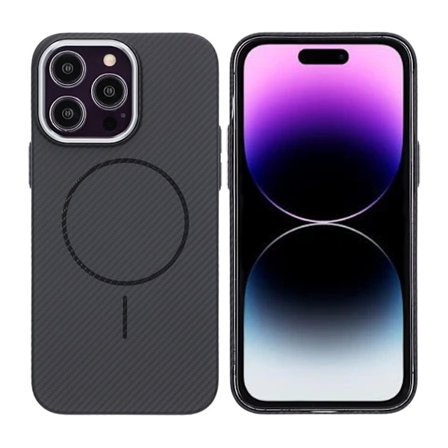 iPhone 14 Pro Mobilskal Carbonmönstrad - Svart