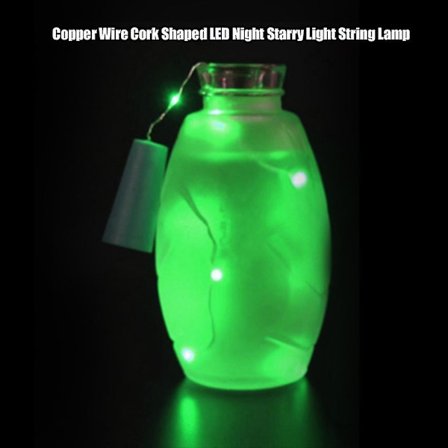 Romantisk LED-stränglampa i koppartråd i korkform