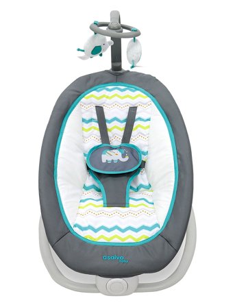 Asalvo Baby Bouncer Fold Elephant, Aqua Grey Asalvo
