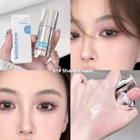 Kakashow 6 Färger Återfuktande Flytande Rouge Koreansk Vattenlätt Rouge Med Svampborsthuvud Ansiktsmakeup Kosmetisk Skönhet För Kvinnor