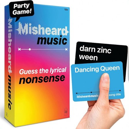 Misheard Music Party Game - Gissa låten eller artisten med Nonsense-kort, Snabbt kortspel för Karaoke & Familj