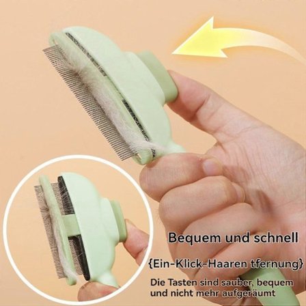 Fellblitz-harja, Fur Flash -harja, kissa koira, itsepuhdistuva kirppukampa kissoille ja koirille, lemmikkikampa mattahiusten poistoon (keltainen)