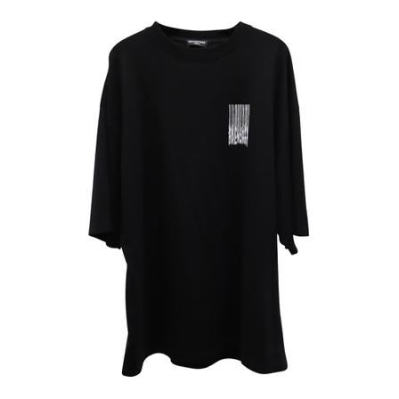 Balenciaga Vintage Pre-owned Balenciaga Barcode Logo Oversized T-Shirt in Black Cotton , Zwart , Heren , Maat: L