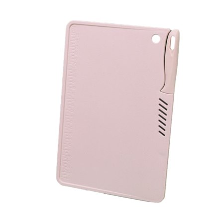 Skärbräda i plast Säker multifunktionell bärbar fruktskärbräda med knivhängande hål för kök Rosa