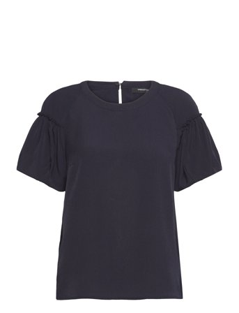 French Connection | Crepe Light Puff Sleeve Top | XL