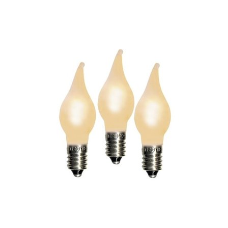 3 stk. Jule- Advents- Lysestakelamper. LED E10 3V 0.06W FROST