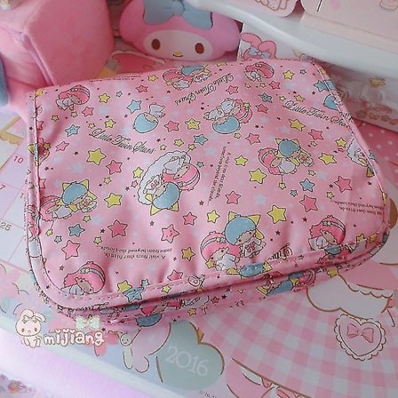 Søte tegneserie Little Twin Star kosmetikkvesker Jenter tegneserie Reise Vask Vesker Nødvendig Veske Oppbevaring