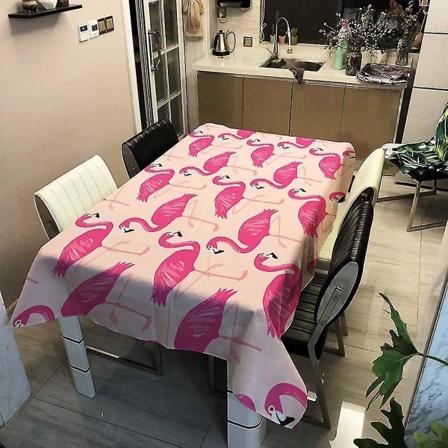 60 cm Flamingo dekoration förtjockad fuktsäker rektangulärt bröllopsduksbord (rosa)