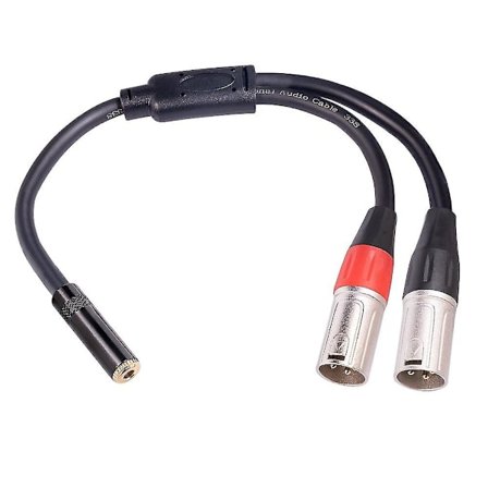 3,5 mm stereo hunn til dobbel XLR 3-pin hann plugg Y-splitter Ofc Aux lydkabel 3,5 mm til 3-pin XLR Y-1