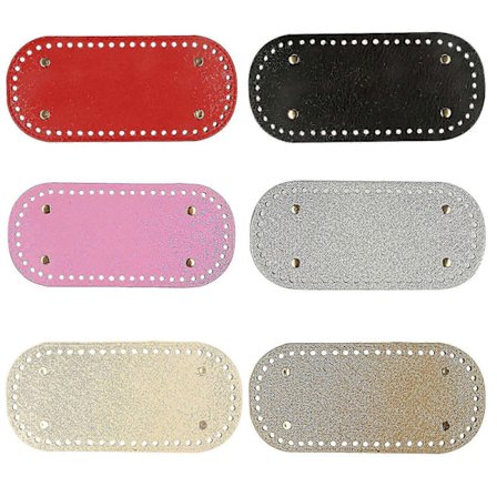 6 stk PU-lær bunn for heklet, strikkede heklet vesker, bunnformer for DIY håndvesker